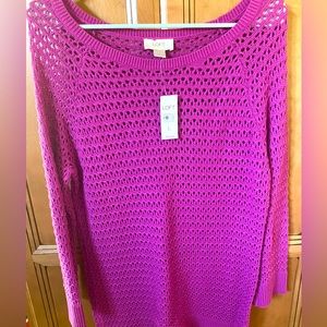 LOFT 3/4 Sleeved Pink Sweater Size L-New w/Tags